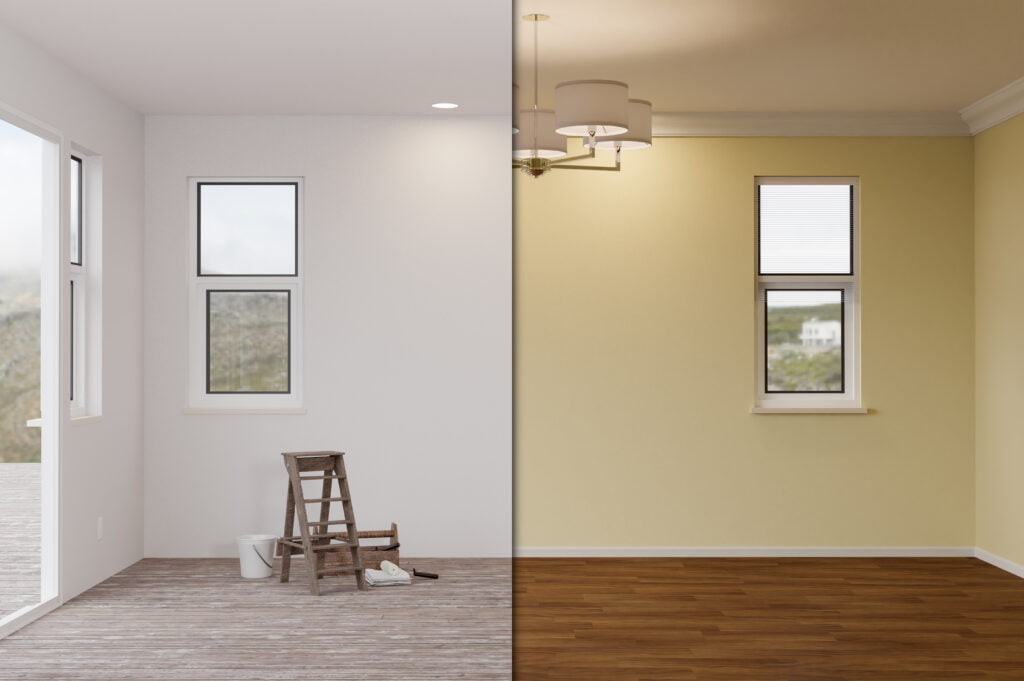 Your Premier Apartment Turn Company in New Brighton, MN! Apartment turn company new brighton, mn - a before and after picture of an newly turned apartment