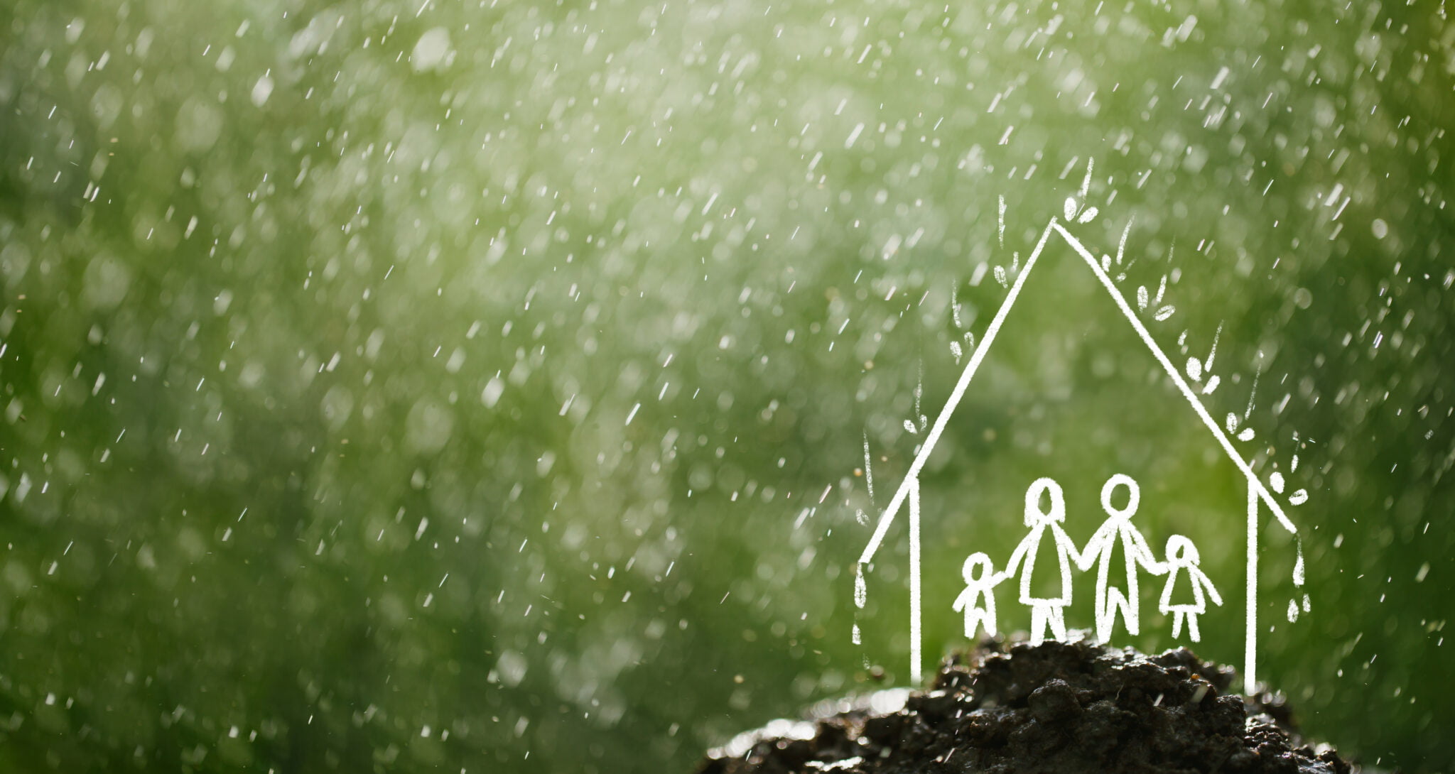 Why Sellers Roofing Company is Minneapolis's Top Insurance Restoration Specialist Insurance restoration specialist - insurance picture showing rain and a family of stick figure people in a stick figure house